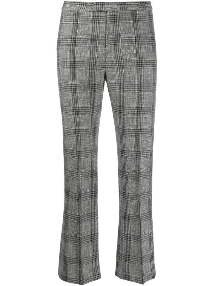 Isabel Marant Plaid Cropped Trousers - Black