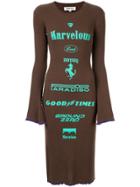 Ground Zero Brand Print Knitted Dress - Brown