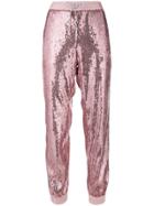 Christian Pellizzari Sequined Track Pants - Pink & Purple