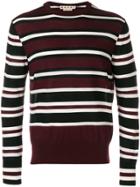 Marni Contrast Stripe Sweater - Red