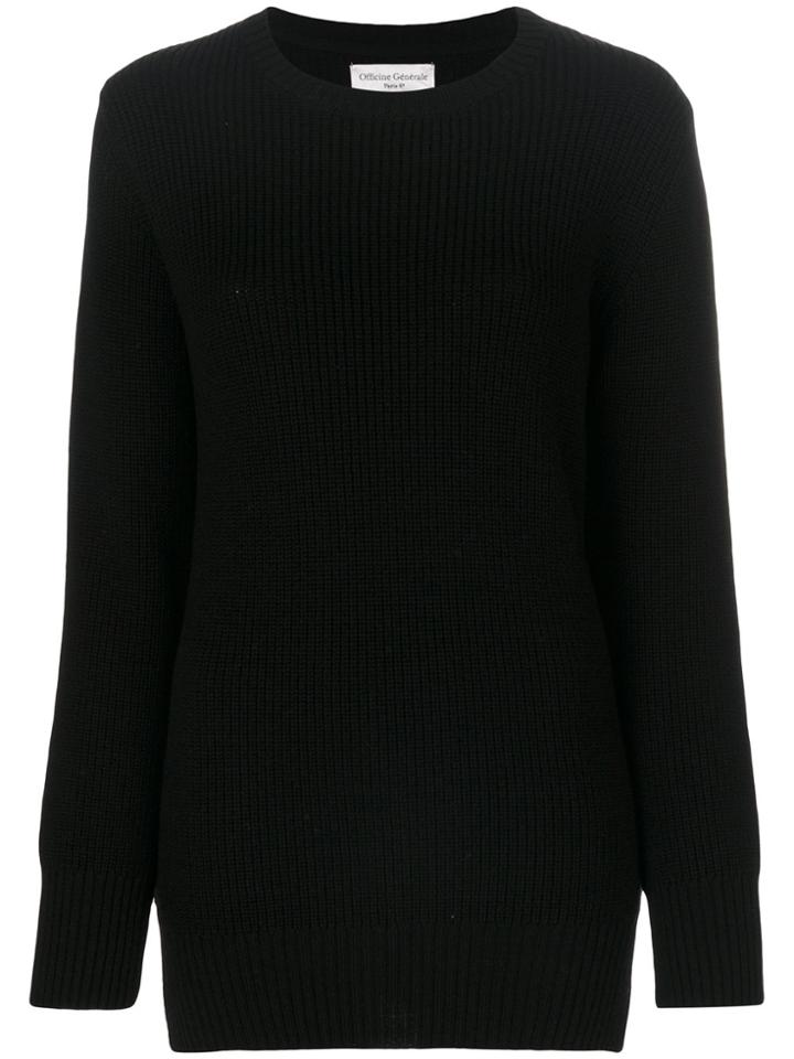 Officine Generale Ribbed Sweater - Black