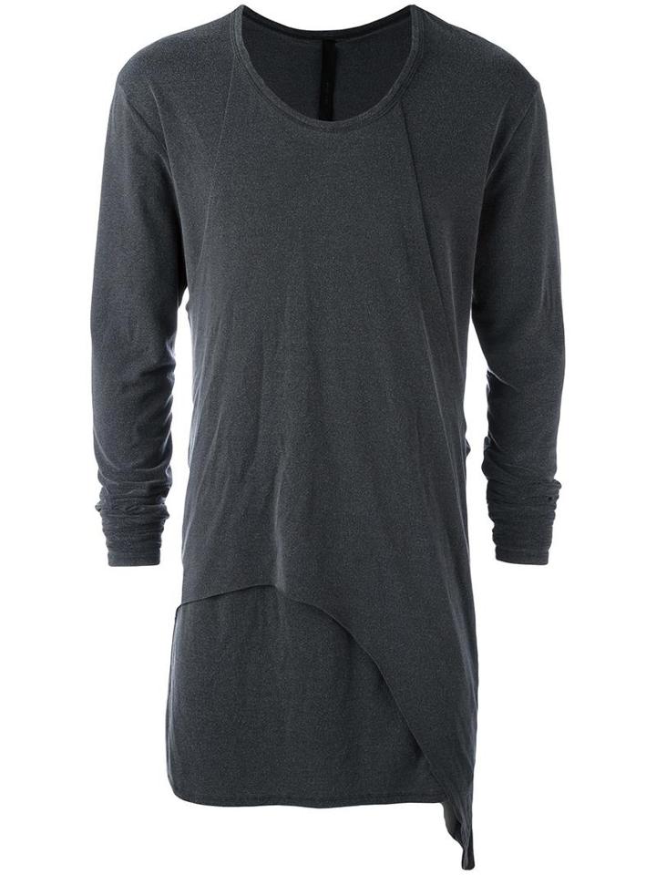 Army Of Me Scoop Neck Long T-shirt, Men's, Size: Medium, Grey, Cotton/polyester/spandex/elastane