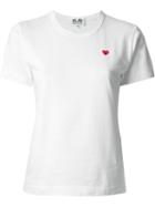 Comme Des Garçons Play Embroidered Heart T-shirt, Women's, Size: Xs, White, Cotton