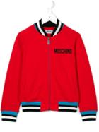 Moschino Kids Logo Bomber Jacket, Kids Unisex, Size: 8 Yrs, Red, Cotton