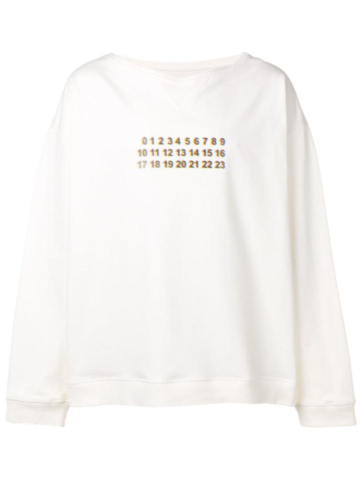 Maison Margiela Number Print Sweatshirt - White