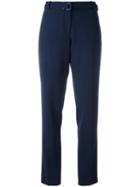 Victoria Victoria Beckham Slim-fit Tailored Trousers, Women's, Size: 40, Blue, Wool/cotton