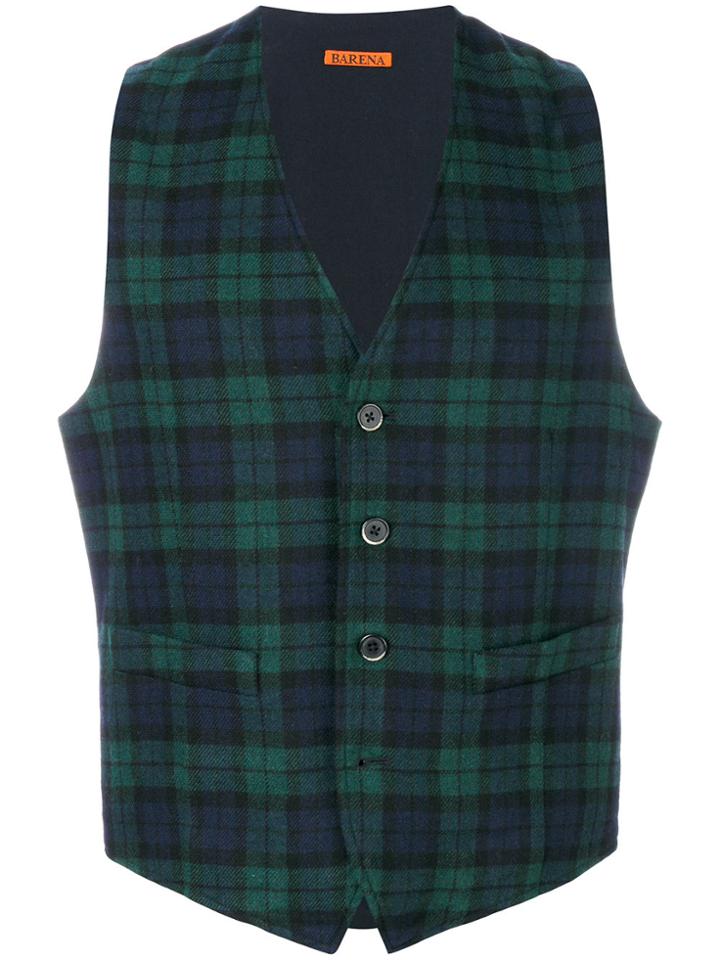 Barena Checked Waistcoat - Green