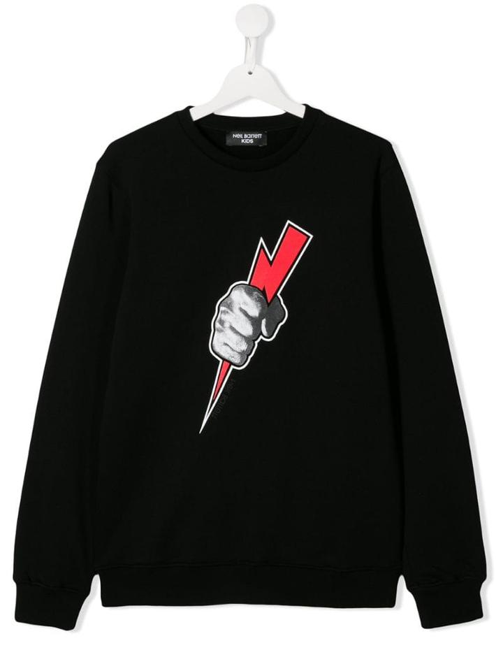 Neil Barrett Kids Lightening Print Sweatshirt - Black