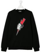 Neil Barrett Kids Lightening Print Sweatshirt - Black