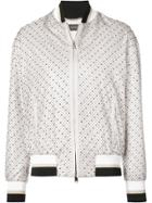 Versace Micro Studded Bomber Jacket - Nude & Neutrals