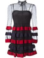 Red Valentino Ruffled Dress, Women's, Size: 40, Black, Polyester