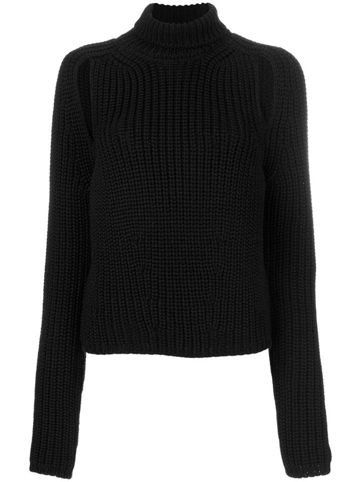 Calvin Klein 205w39nyc Slit Detailing Turtleneck Jumper - Black