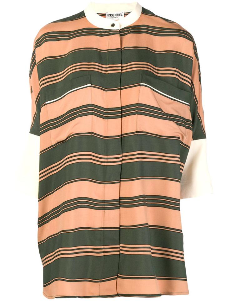 Essentiel Antwerp Refresh Striped Oversized Shirt - Nude & Neutrals