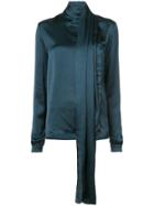 Saint Laurent Draped Fitted Blouse - Blue