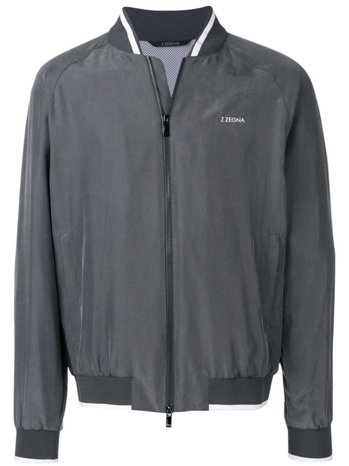 Z Zegna Logo Bomber Jacket - Grey