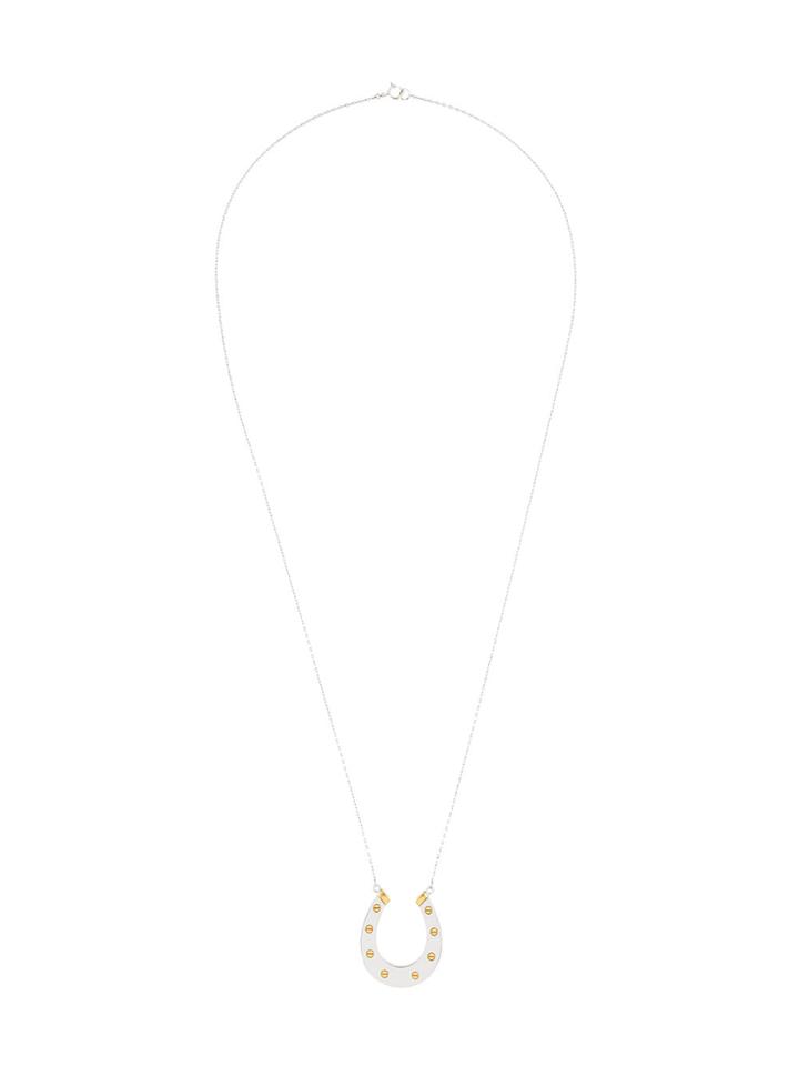 True Rocks Giant Horseshoe Pendant Necklace - Metallic