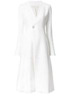 08sircus Single Button Flared Coat, Women's, Size: 1, White, Cotton/linen/flax/nylon/wool