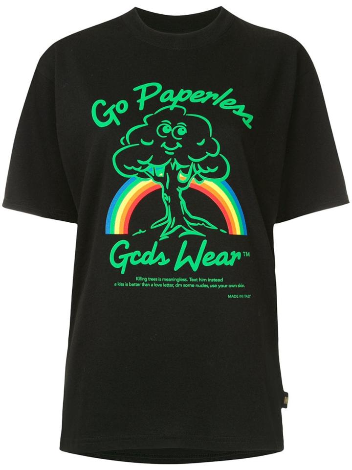 Gcds Go Paperless T-shirt - Black