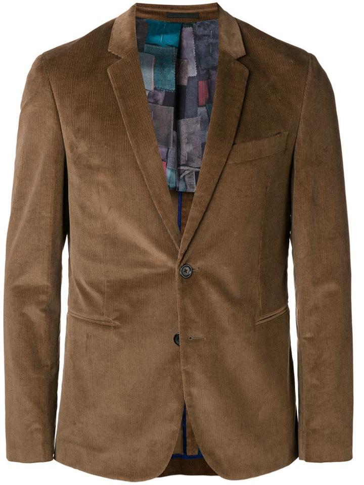 Ps By Paul Smith Velvet Corduroy Blazer - Brown