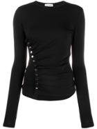 Paco Rabanne Button Ruched Top - Black