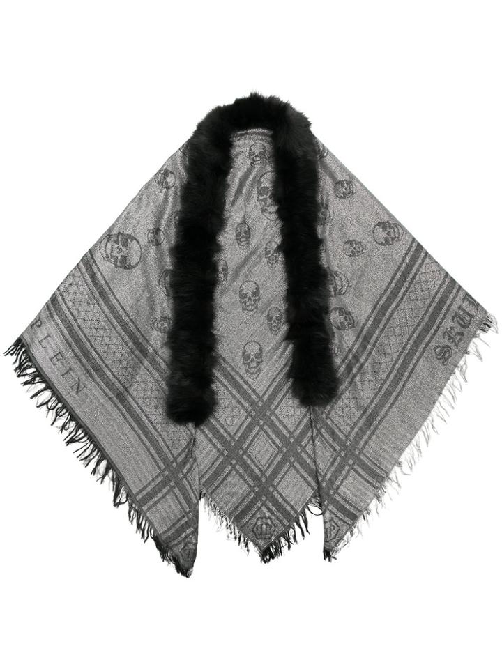 Philipp Plein Skull Print Scarf - Black