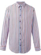 Msgm Striped Shirt, Men's, Size: 39, Blue, Cotton
