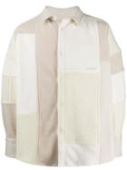 Ambush Patchwork Fleece Jacket - White