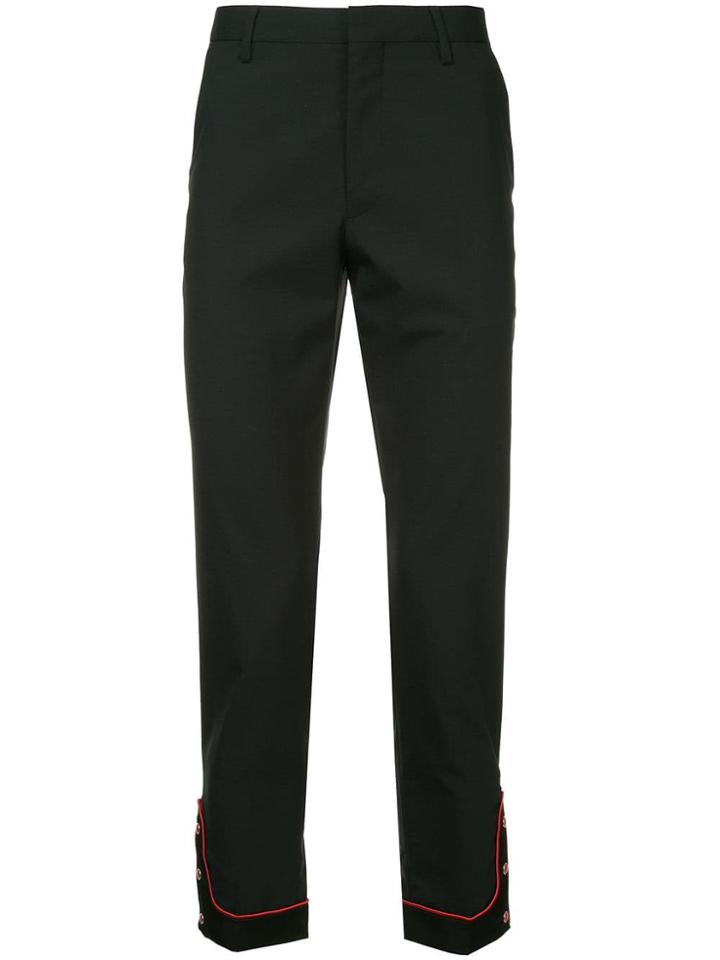 John Undercover Contrast Cuff Stripe Trousers - Black