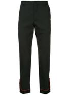 John Undercover Contrast Cuff Stripe Trousers - Black