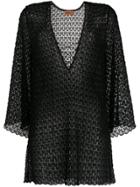 Missoni Mare Lace-up Embroidered Dress - Black