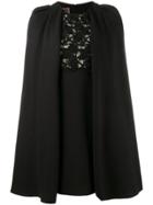 Giambattista Valli Macrame Lace Cape Dress - Black