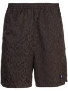 Childs Leopard Textured Elasticated Shorts - Brown