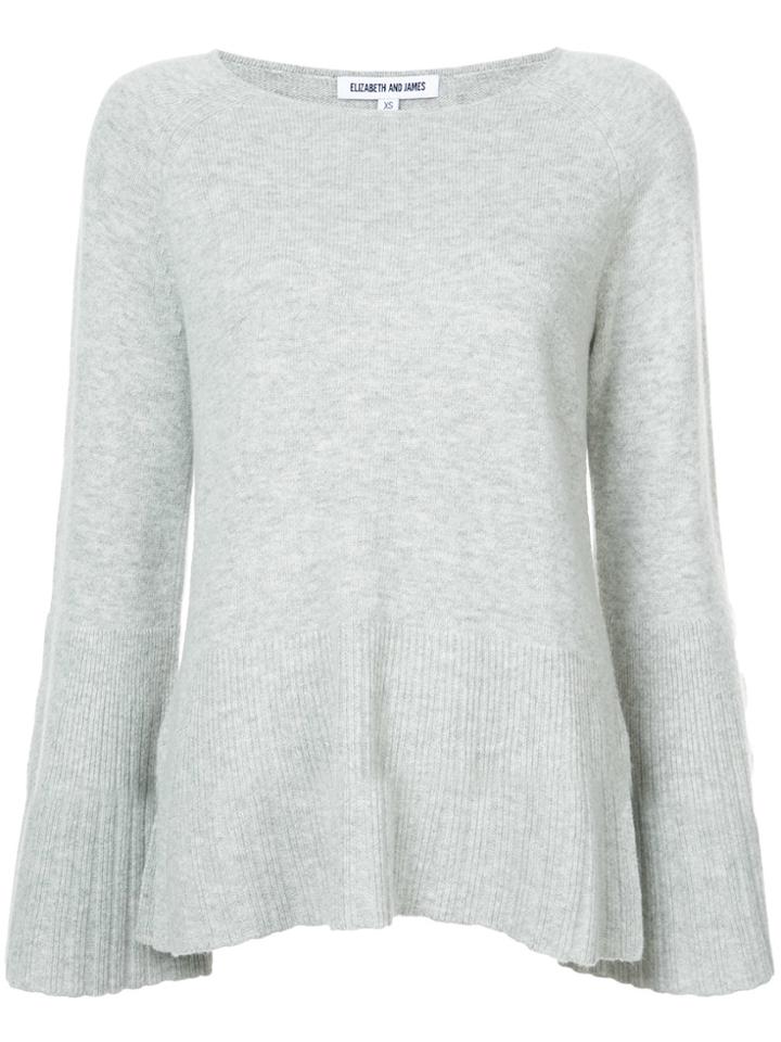 Elizabeth And James Flared Fitted Sweater - Grey