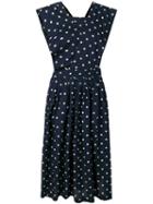 Comme Des Garçons Pre-owned Polka Dot Midi Dress - Blue
