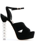 Sophia Webster Natalia Crystal Sandals - Black