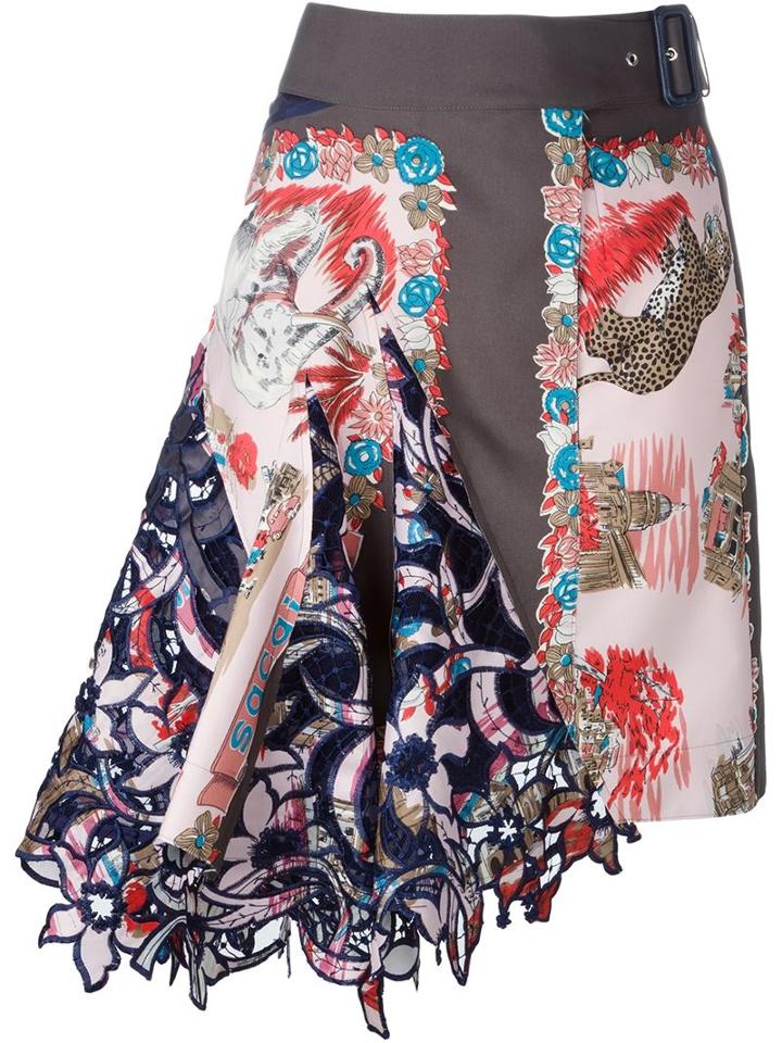 Sacai Souvenir Scarf Lace Skirt