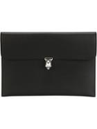 Alexander Mcqueen Skull Flap Clutch, Women's, Black, Calf Leather/metal (other)