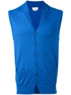 Ballantyne - V-neck Gilet - Men - Cotton/cashmere - 52, Blue, Cotton/cashmere