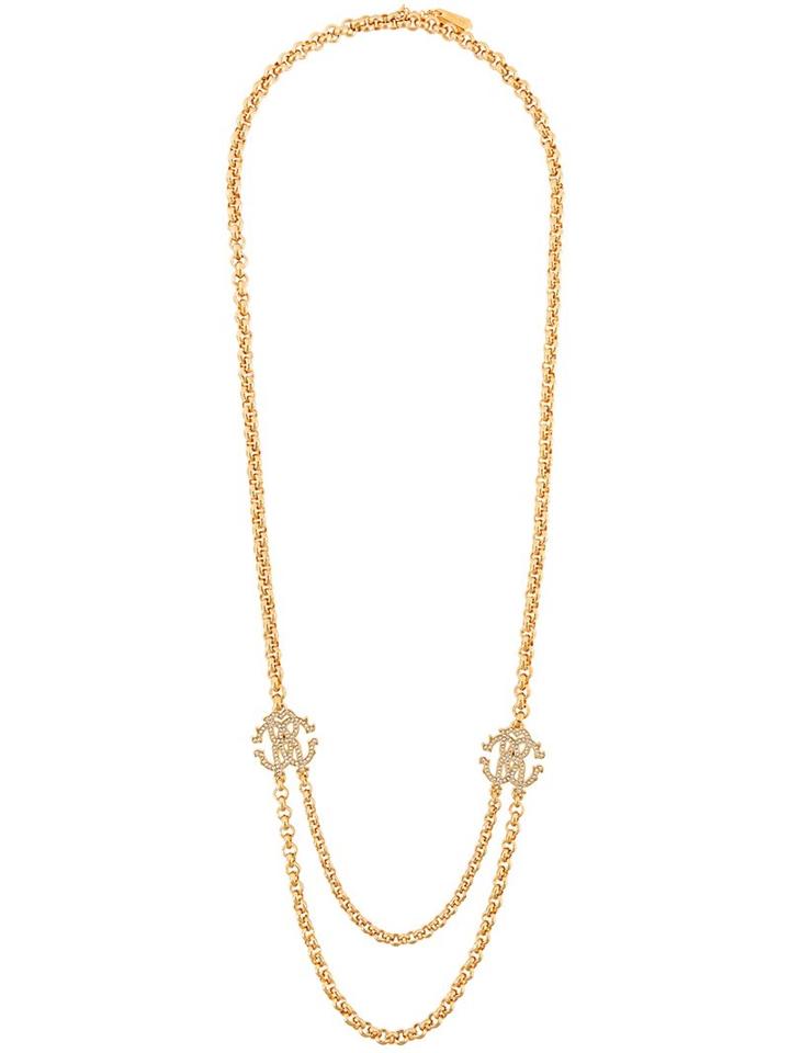 Roberto Cavalli Logo Charm Necklace