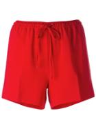 Alexander Wang Drawstring Tailored Shorts, Women's, Size: 6, Red, Triacetate/polyester