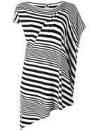 I'm Isola Marras Striped Asymmetric T-shirt, Women's, Size: Medium, Black, Spandex/elastane/viscose