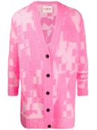 Iceberg Geometric Knit Cardigan - Pink