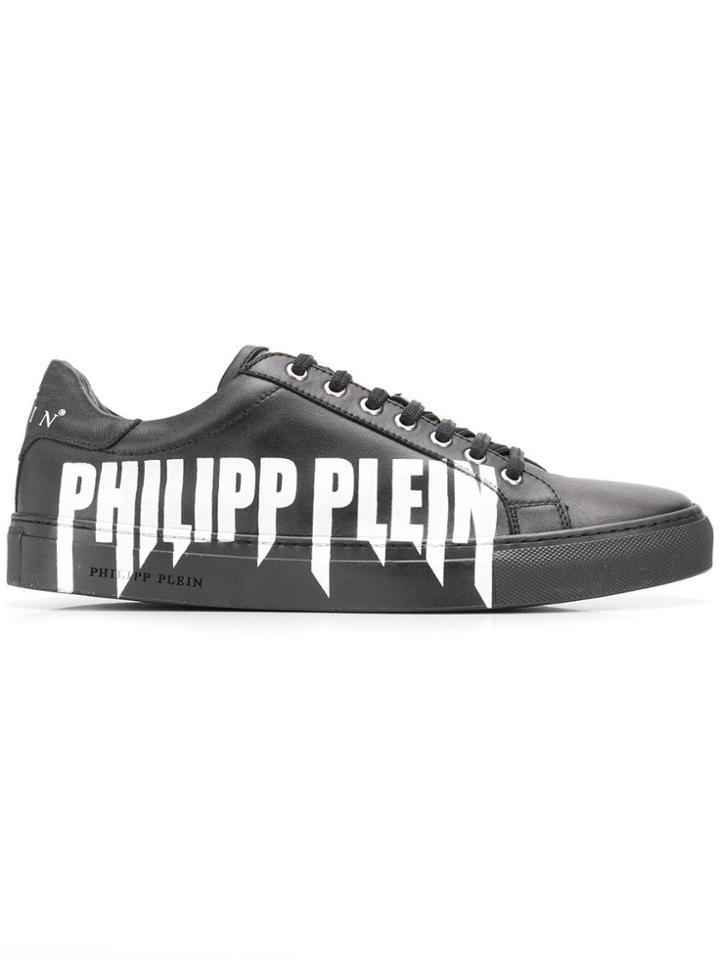 Philipp Plein Logo Print Low Tops - Black