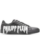 Philipp Plein Logo Print Low Tops - Black