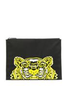 Kenzo Embroidered Tiger Head Clutch - Black
