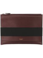 Givenchy Flap Detail Clutch, Men's, Red, Calf Leather/nylon