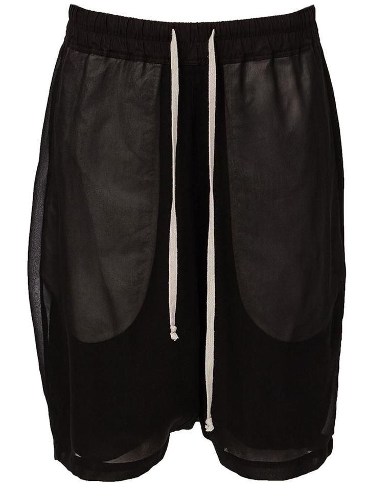 Rick Owens Drop Crotch Shorts, Women's, Size: 42, Black, Silk/cotton/cupro