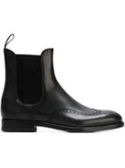 Santoni Brogue Boots, Women's, Size: 38.5, Black, Leather/rubber
