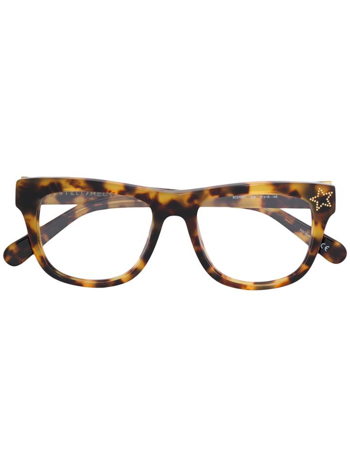Stella Mccartney Eyewear Tortoiseshell Star Detail Glasses - Brown