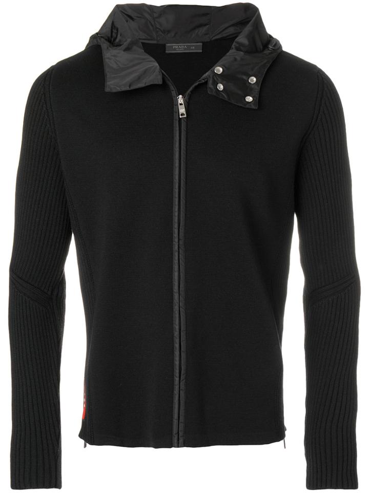 Prada Short Hooded Coat - Black